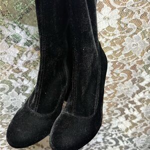 Black velvet Over the Knee thigh high Boots CARVELA by Kurt Geiger 4” heel